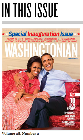 Washingtonian magazine January 2013